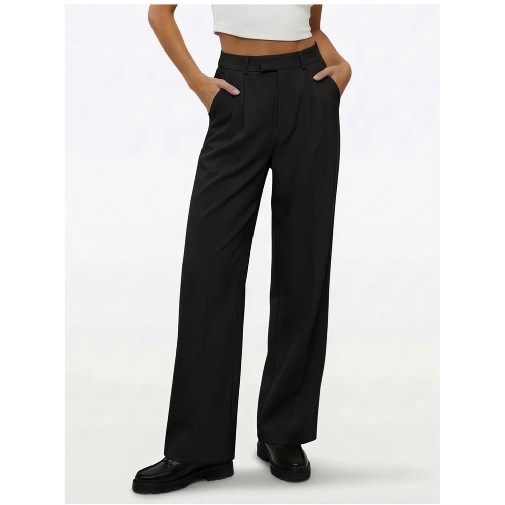 NWT Cuts Essential Pant Black Wide Leg High Waist Workwear Minimalist Sz 4 Tall‎